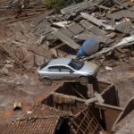 Debris is pictured in the Bento Rodigues district which was covered in mud after the Vale SA and BHP Billiton Ltd dam burst, Mariana.